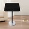 Modern Black Side Table with Marble Base, 15.6" Square Tall End Table
